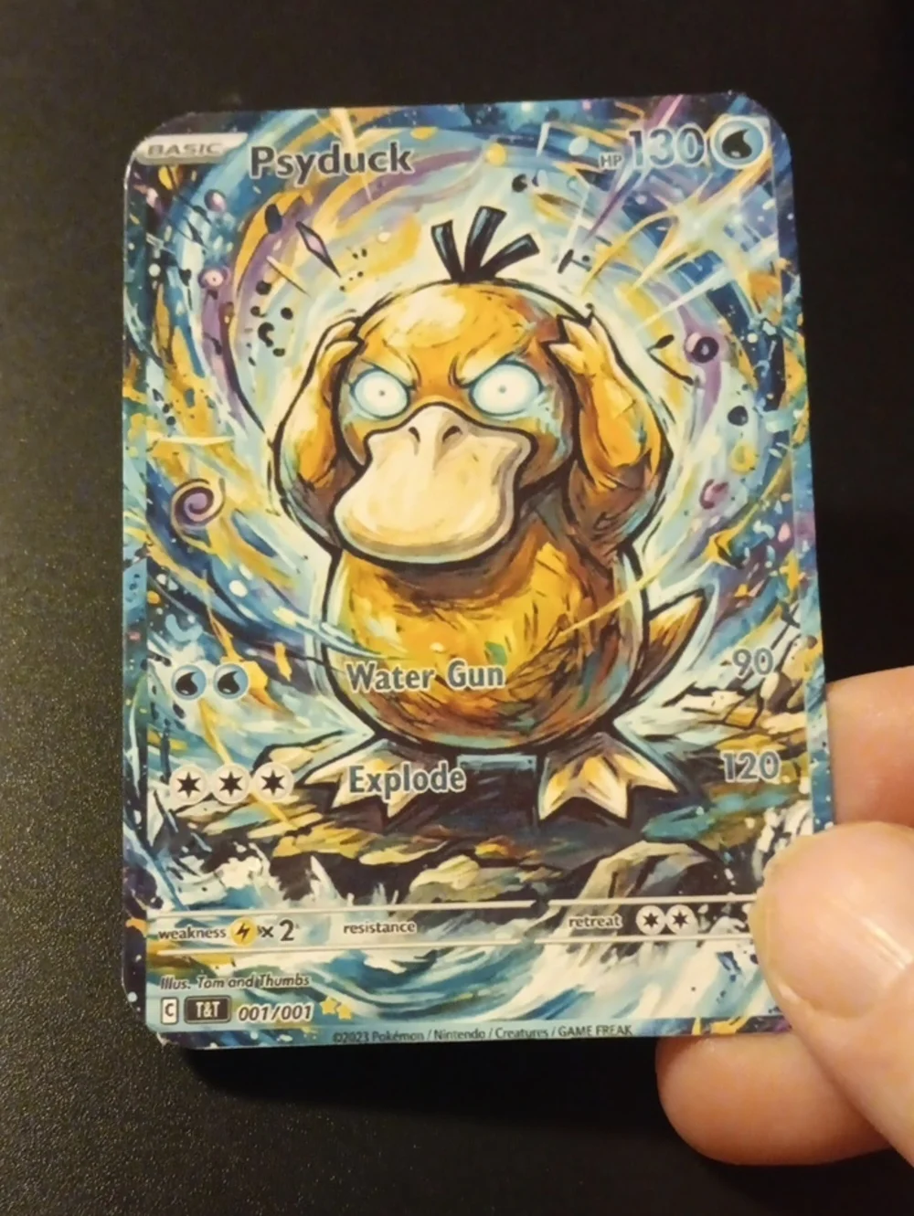 Psyduck Decorative Pet Bird Card - Yellow/Blue